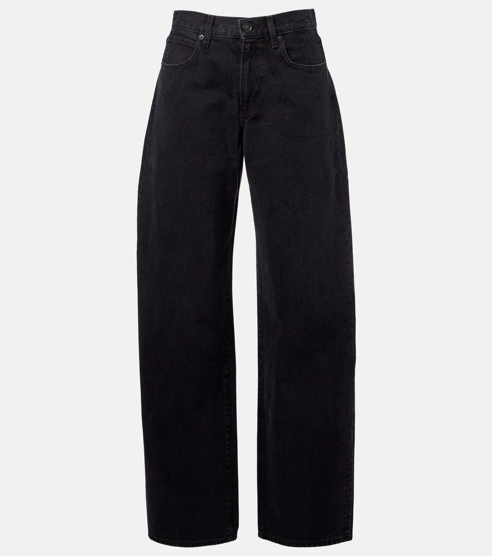 SLVRLAKE Tess Long Curved Jeans Black Shadow Ridge Size 26